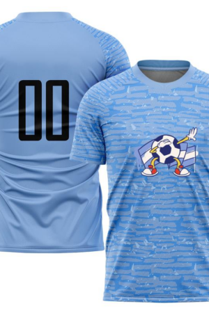 Argentina Flag Soccer Ball Retro Cartoon Soccer Jersey