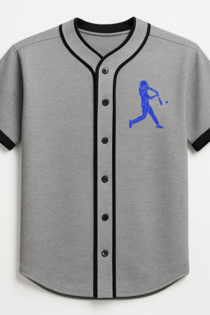 Baseball Player Blue Baseball Jersey