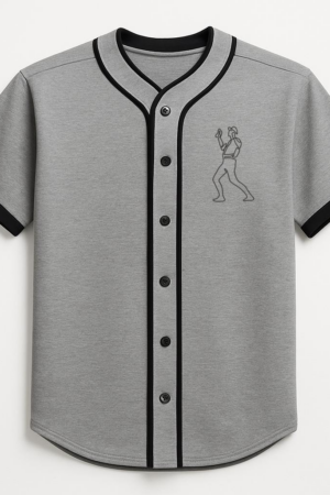 Baseball Player Cheering Continuous Line Baseball Jersey