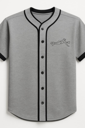 Baseball Player Jumping Continuous Line Baseball Jersey