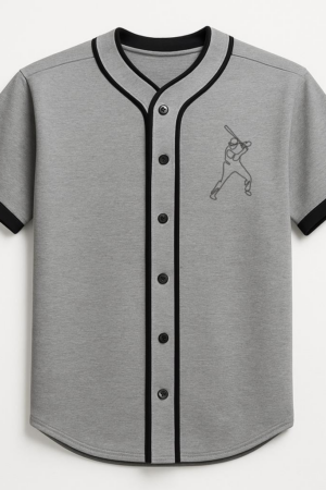 Baseball Player With Bat Continuous Line Baseball Jersey