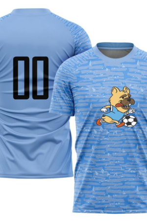 Cartoon Dog Running With A Soccer Ball Soccer Jersey