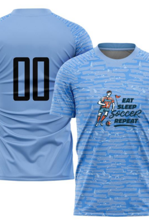 Eat Sleep Soccer Repeat Badge Hand Drawn Soccer Jersey