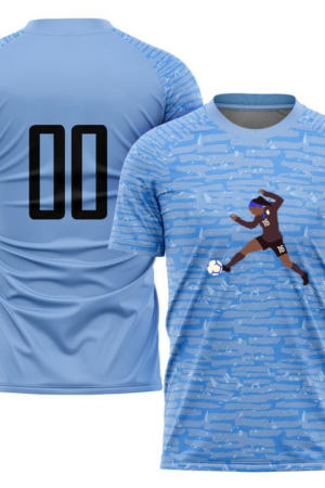 Female Soccer Player Kicking Football Flat Soccer Jersey