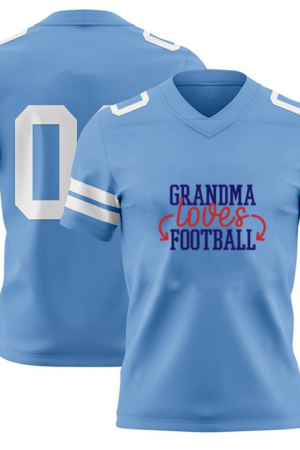 Grandma Loves Football Red Blue Design JK American Football Jersey