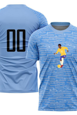 Man Soccer Kicking Football Flat Soccer Jersey